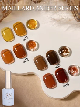 MIANEL 1-16pcs 12ML 2rd Maillard Tartaruga Gelly Ambra Gel Smalto per unghie Unghie marroni Unghie nere Unghie a luce UV Forniture per unghie 1