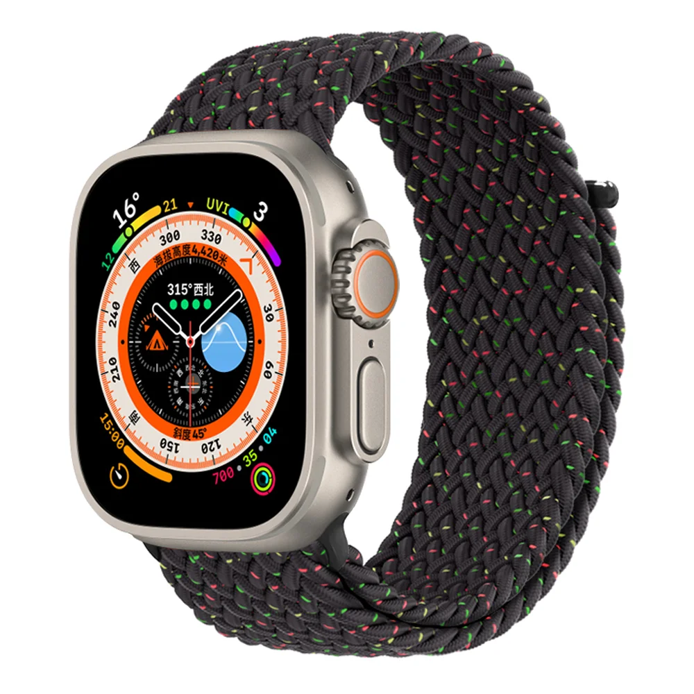 Intrecciato Solo Loop Per Cinturino Apple Watch Ultra 49Mm 44Mm 40Mm 45Mm 41Mm 42Mm Correa Bracciale Apple Watch Series 7 3 5 Se 6 8 Cinturino