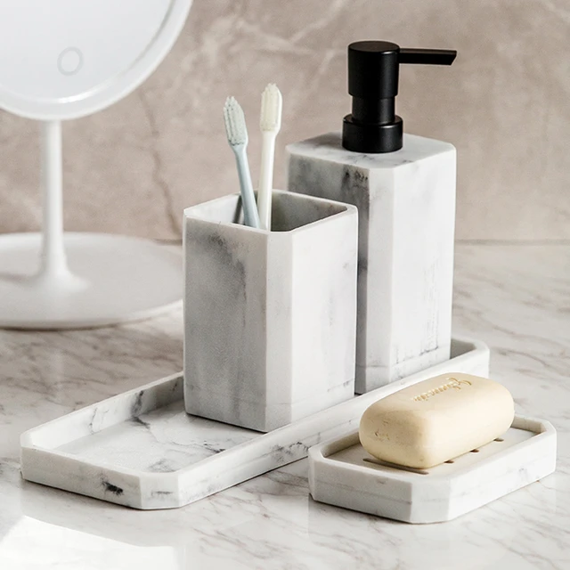 Modern Minimalist Bathroom Supplies Bathroom Decoration Accessories  Toothbrush Holder Mouthwash Cup Soap Dish Tray Lotion Bottle - AliExpress