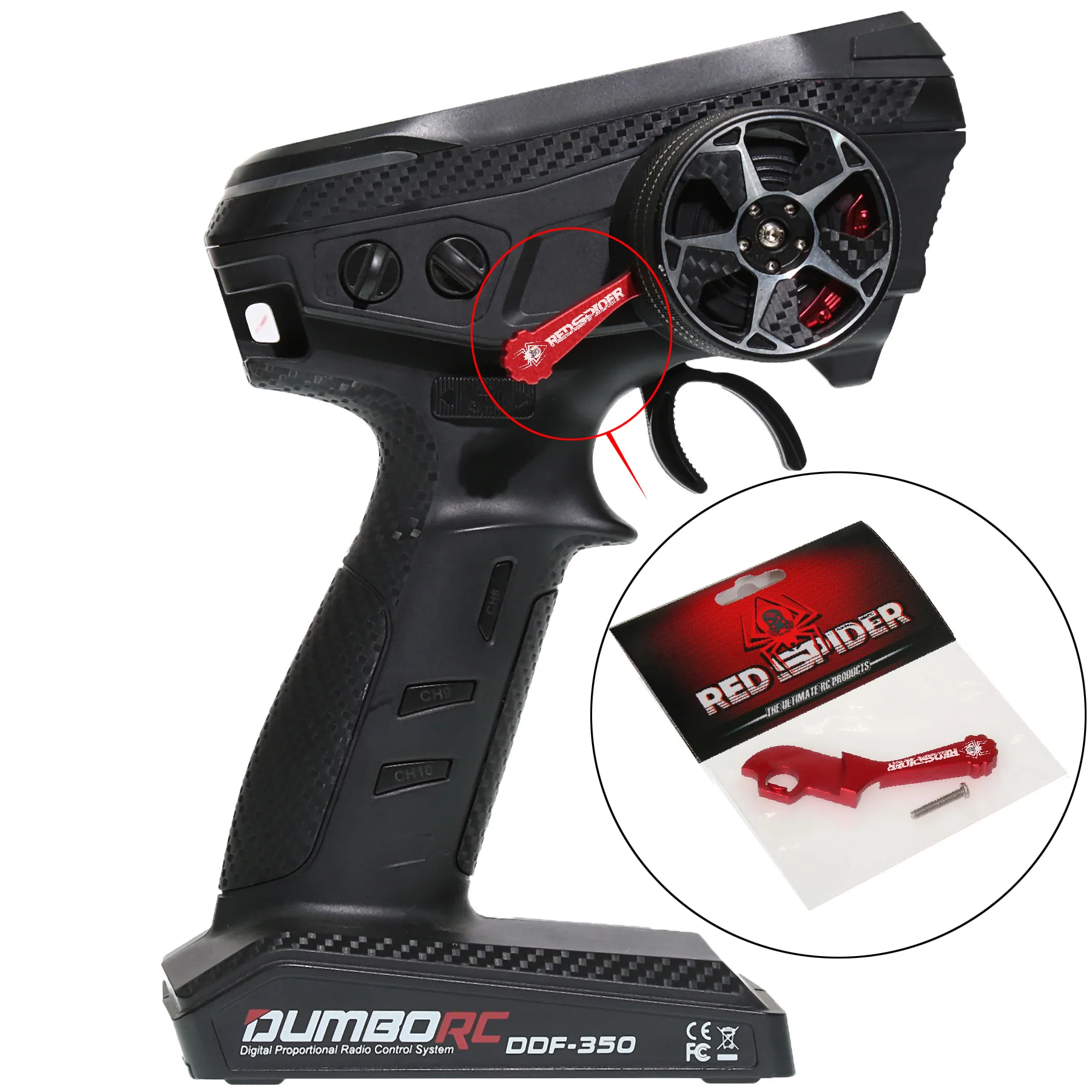 레드 스파이더 1세트 금속 한 손용 트리거, 덤보 DUMBORC DDF-350에 사용됨 R306 레드의 DIY 개조 이미지 5