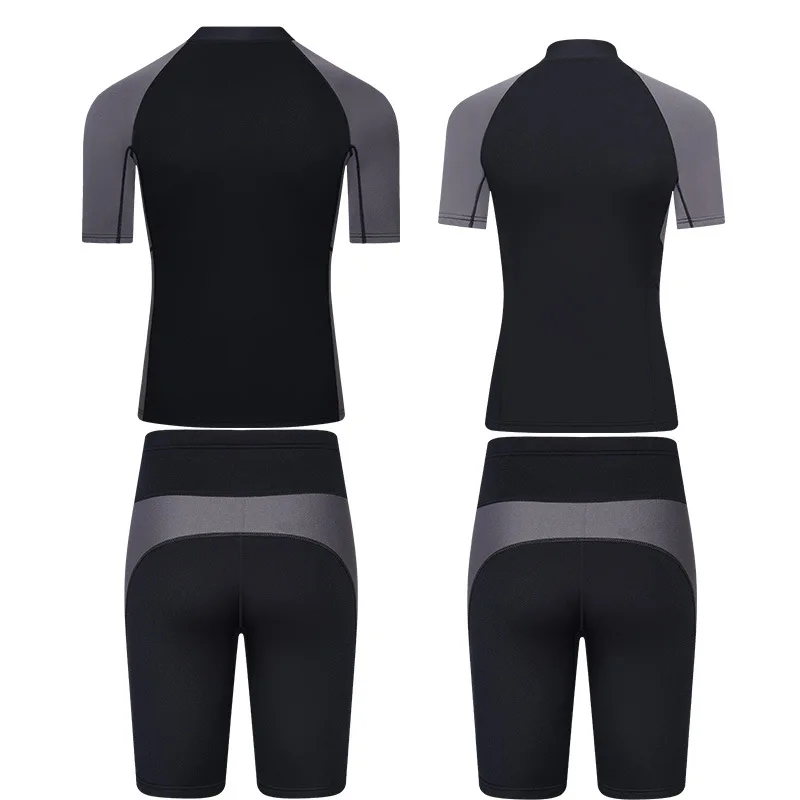 Diving Suits 2MM Short Sleeve Wetsuit Couple Separation Snorkeling Suit Sun Protective for Scuba Diving Snorkeling Surfing Swimming