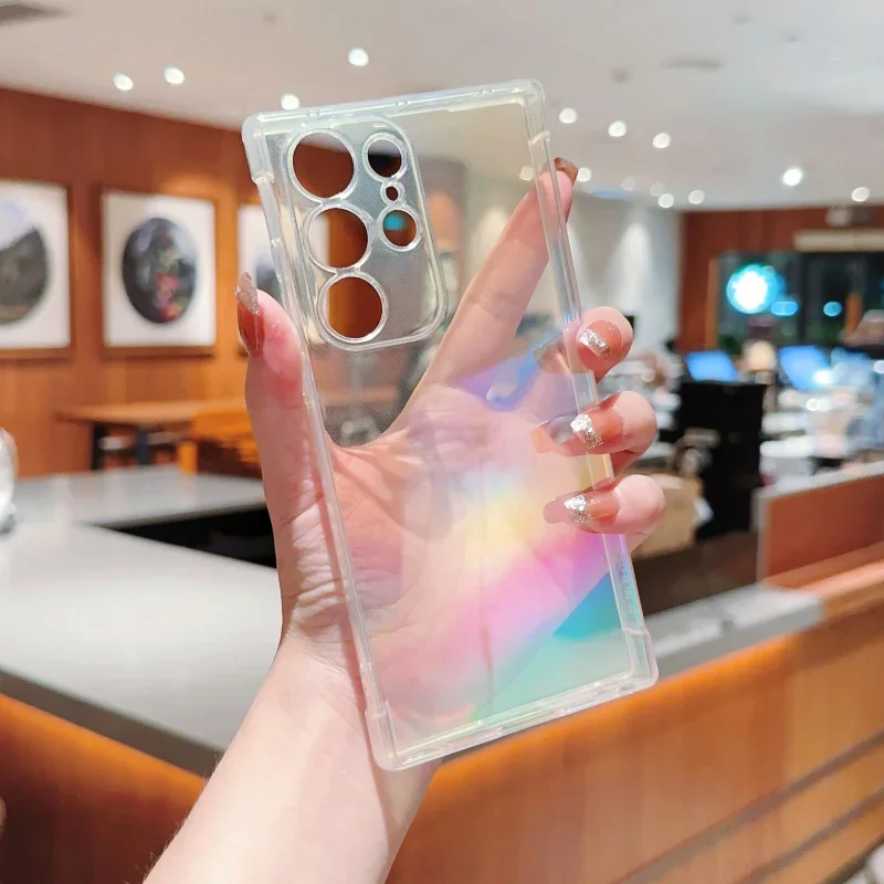 Plating Clear Gradient Shockproof Transparent Phone Case