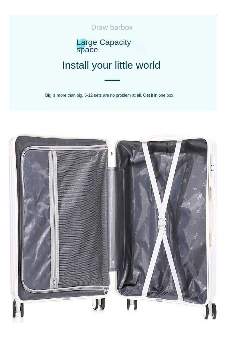 2023 New Fashion Suitcase Tide of Small Fresh Gradient Colour Luggage Female High Value Trolley Bags Students Password Travel