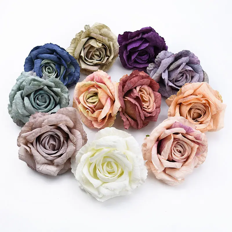 

Retro Rose Flower Head High Simulation Petal DIY Wedding Flower Wall Accessories Party Home Decoration Floral Arrangement Wreath