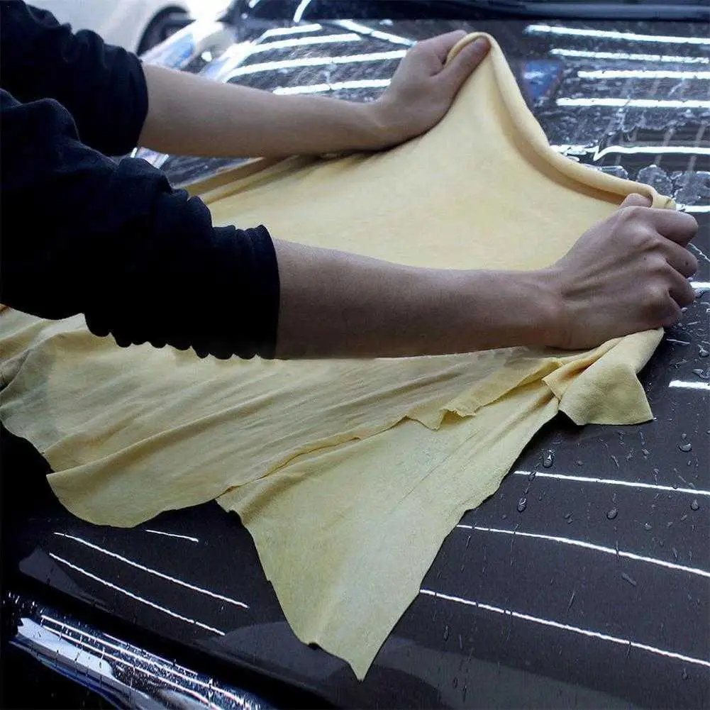 

Natural Chamois Leather Car Washing Towels Super Absorbent Car Home Window Glass Drying Cleaning Cloth Quick Dry Car Wash Towel