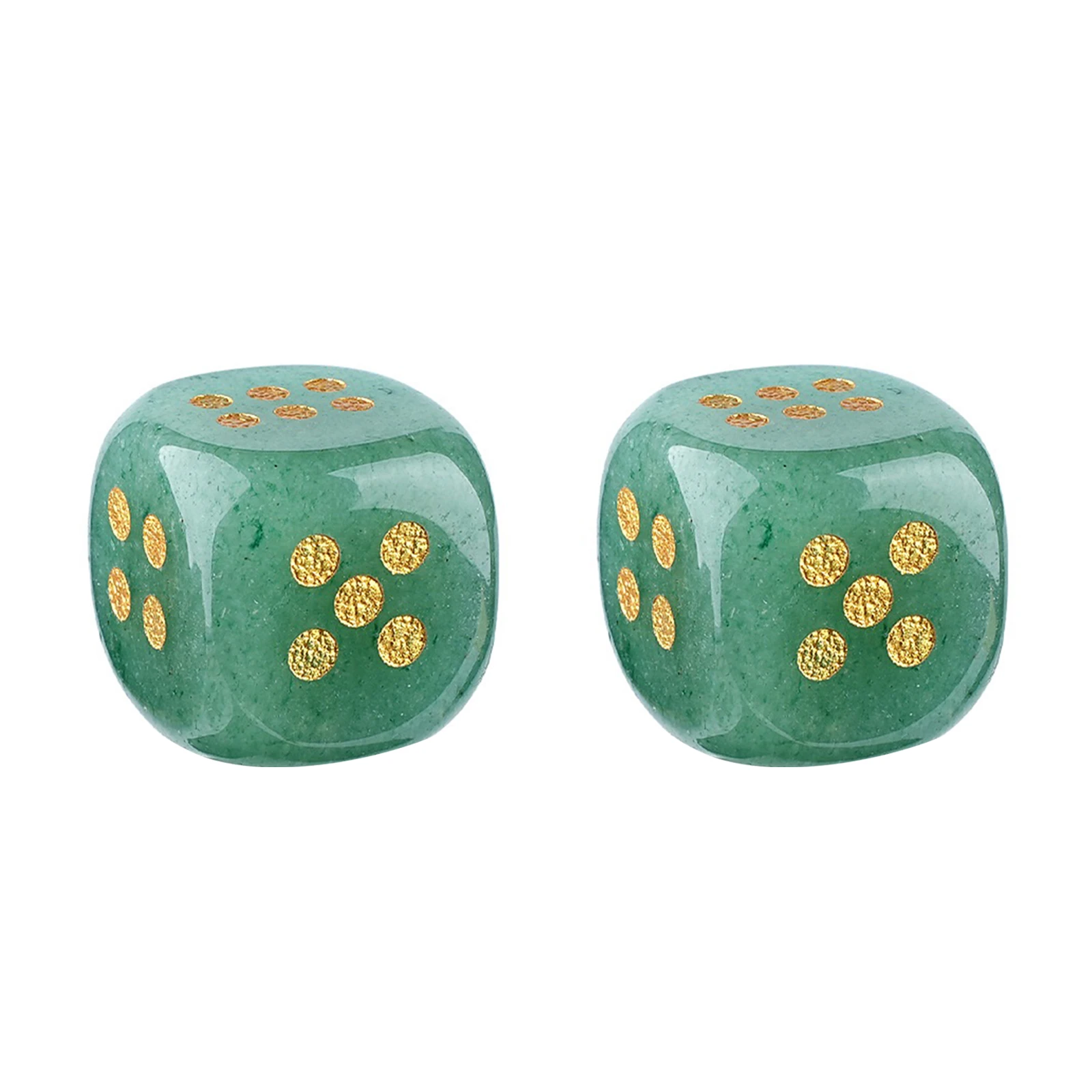 2PCS 6면 마작 주사위 광택 에너지 스톤 크리스탈 D6 마작 주사위 카지노 게임 크랩스 DIY 공예품 영적 장