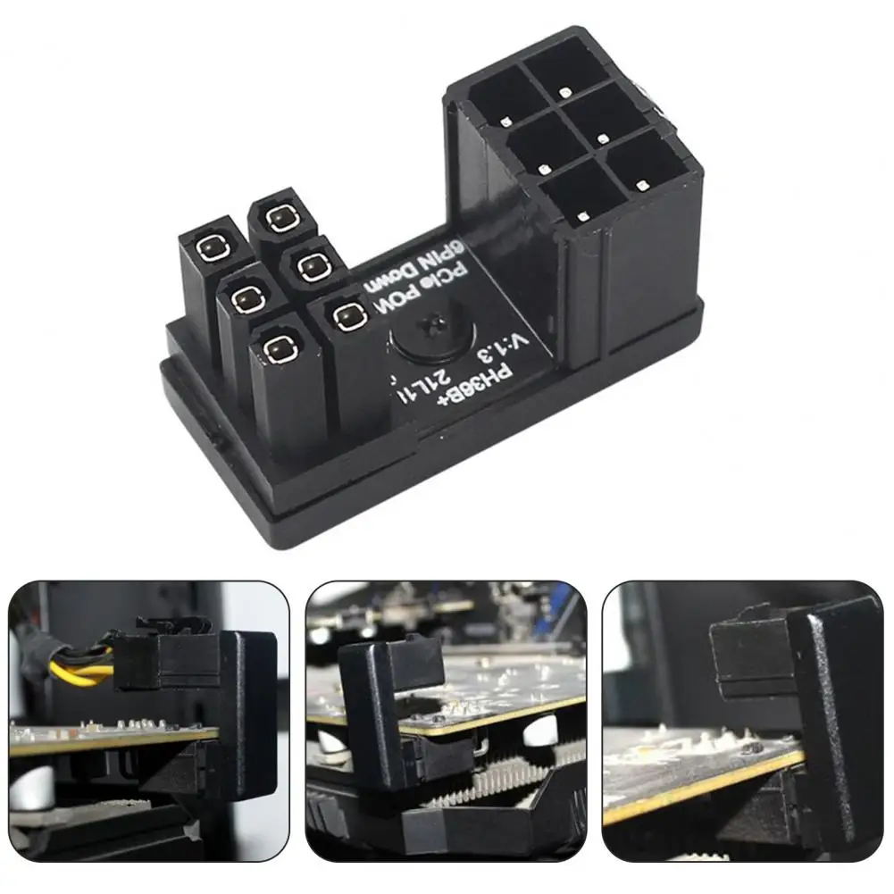 

Adapter Converter 8pin 6pin Power Cord 180-degree U Turn Gpu Vga Power Adapter for Desktop Graphics Card Male to for Desktop