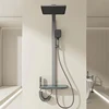 Smart Digital Display Grey Bathroom Shower Set Shower Faucet Full Set Hotel Apartment Bathtub Rainfall Shower System 2