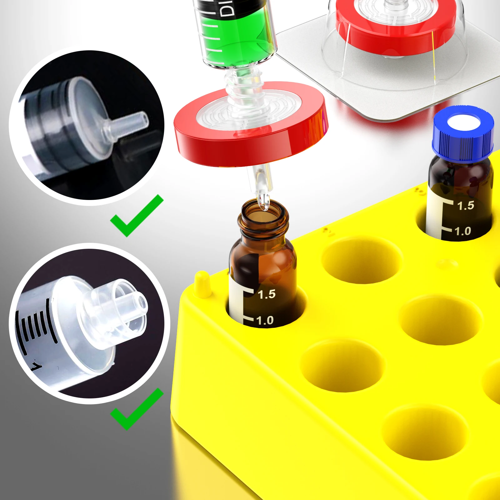 Sterile Filter Hydrophilic PVDF 25mm 0.22um Membrane High Throughput Individually Packed,10pcs