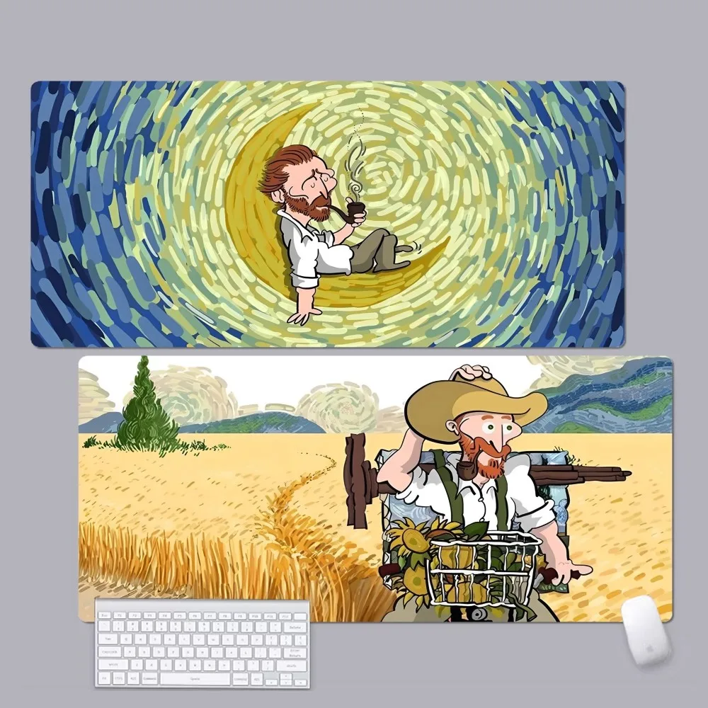 

Van Gogh Funny Mousepad Custom Skin Cartoon Anime Gaming Mouse Pad Keyboard Mouse Mats Desk Mat Accessories Teen Girls Bedroom