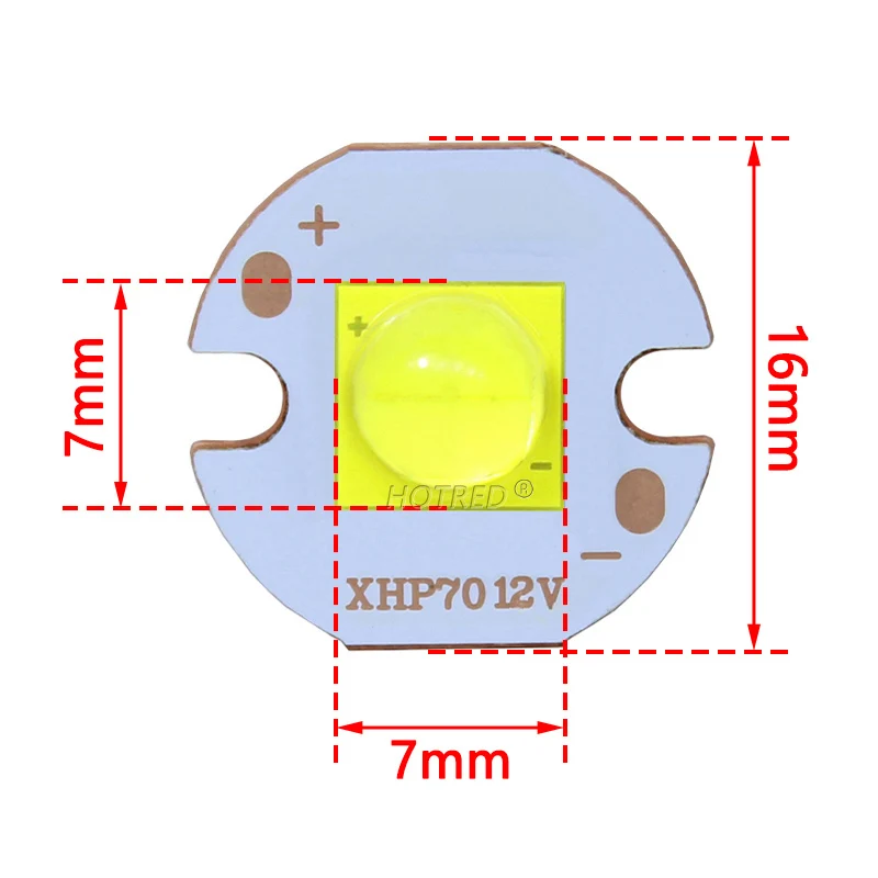 Epileds 7070 20W 12V 6V Led replace MKR XHP70 XHP50 LED