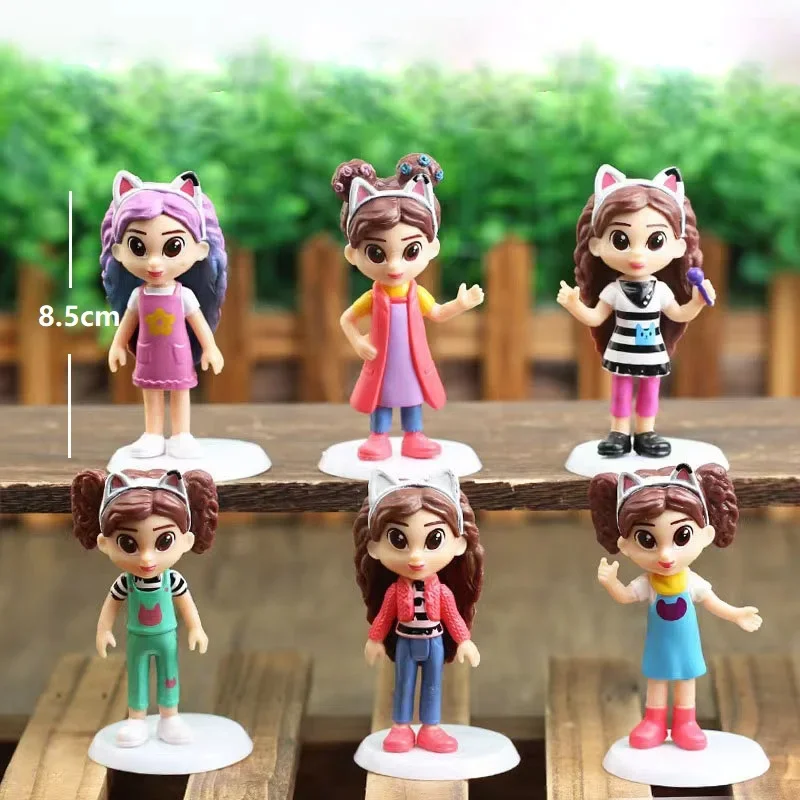 Gabby Races House Figure children's toys Mercat smiling cars cats HDPGaby Girl dolls PVC birthday gifts 6 pieces action figures toys mini figure toys mini dolls toys