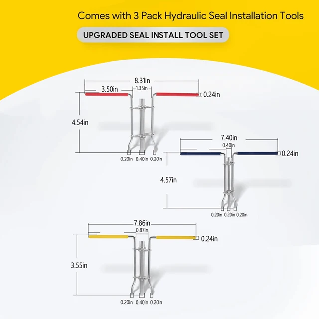 Hydraulikzylinder-Dichtung ssatz-Stangen dichtung installieren  Werkzeug-hydraulisches U-Cup-Twistor-Installation werkzeug 6-tlg. mit Paket  box