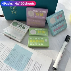 Writable Sticky Tabs - 4 Packs (400 Sheets) Translucent Page Markers and Annotation Index Notes (4Packs)