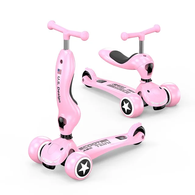 Scooter Children Girl Princess 2-year-old Boy Girl 1-3 Baby Pedal Can Sit and Ride Sliding Three-in-one Kids Bike  Kids Car 6