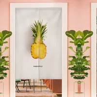 Fruit Lemon Avocado Tomato Door Curtain Ins Noren for Bedroom Living Room Home Decor Japanese Short Kitchen Door Curtains Linen 2