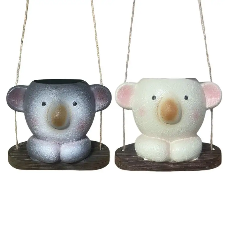 

Подвесной цветочный горшок Koala, качели, горшок для цветочных растений из смолы, комнатный уличный цветочный горшок, Декор, новинка, украшения для сада