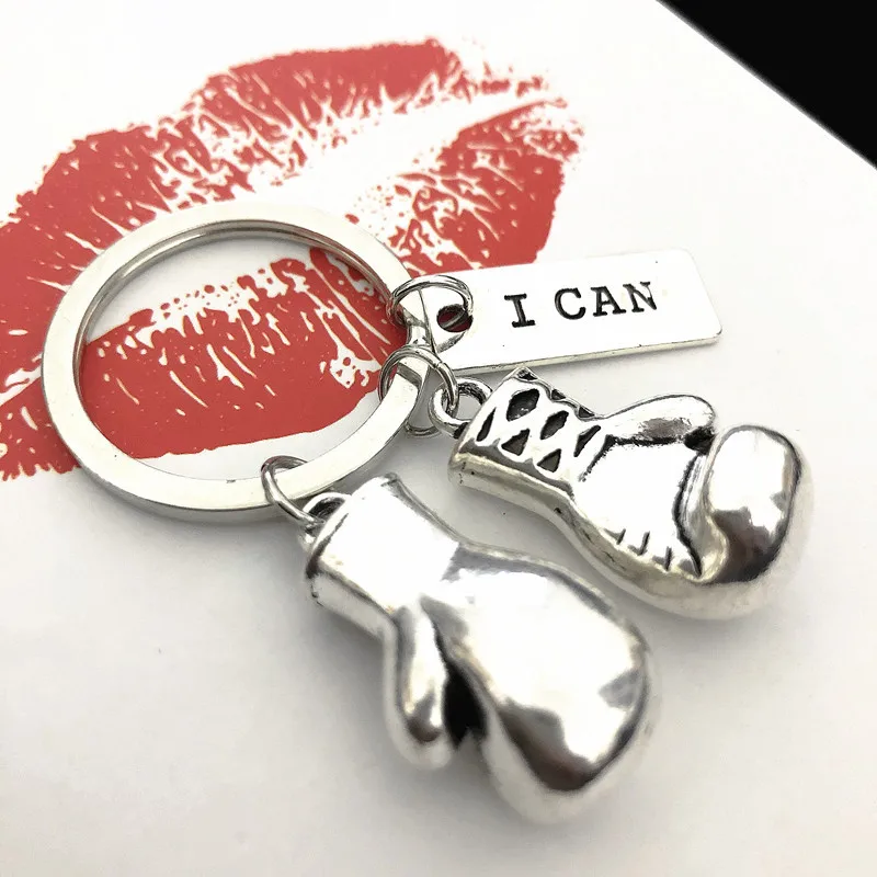 

I Can Boxing Glove Exercise, Fitness and Strength Training,Key Chains, Silver Color, Women Jewelry Man Accessory Pendant Fashion
