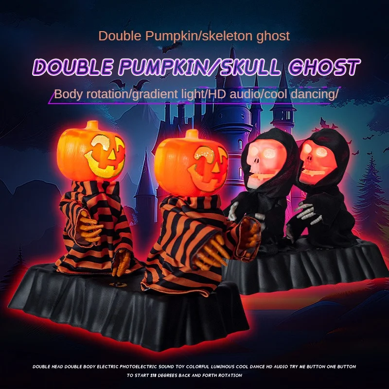 

Pumpkin Toy For Two Not Injuring The Hand Skull Gimmicks And Pranks Double Group Skeleton Toy Beautiful And Dazzling 26 * 23.5cm