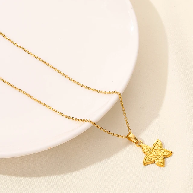 Classic Sun Moon Star Pendant Necklace Link Chain On The Neck Decor Stainless Steel Necklaces For Women Men Accessories Jewelry 5