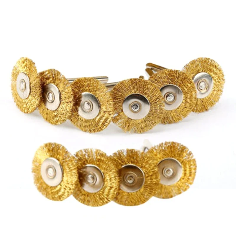 Wire Brush Stainless Steel Wire Brush Wire Brush Set Wire Cleaning Brush Electric Wire Brush 10 Pcs/lot Brass Brush Wire Wheel Brushes Die Grinder Rotary Electric Tool For Engraver, Dreme 25MM Grinder Rotary Brass Brush