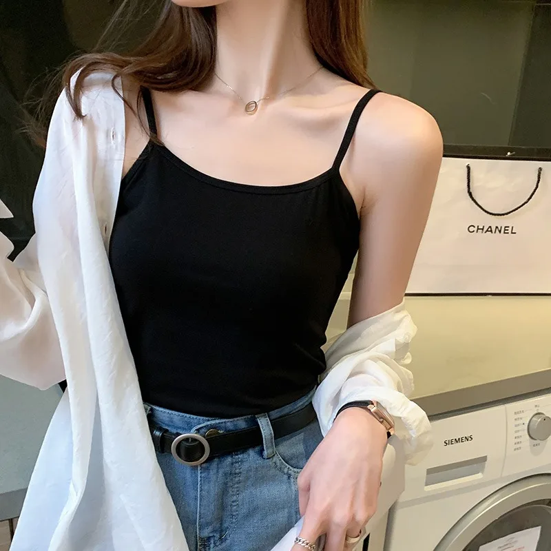 

Pure Cotton Camisole Women's Inner And Outer Wear Summer Hot Style Beautiful Back Short Tube Top T-shirt