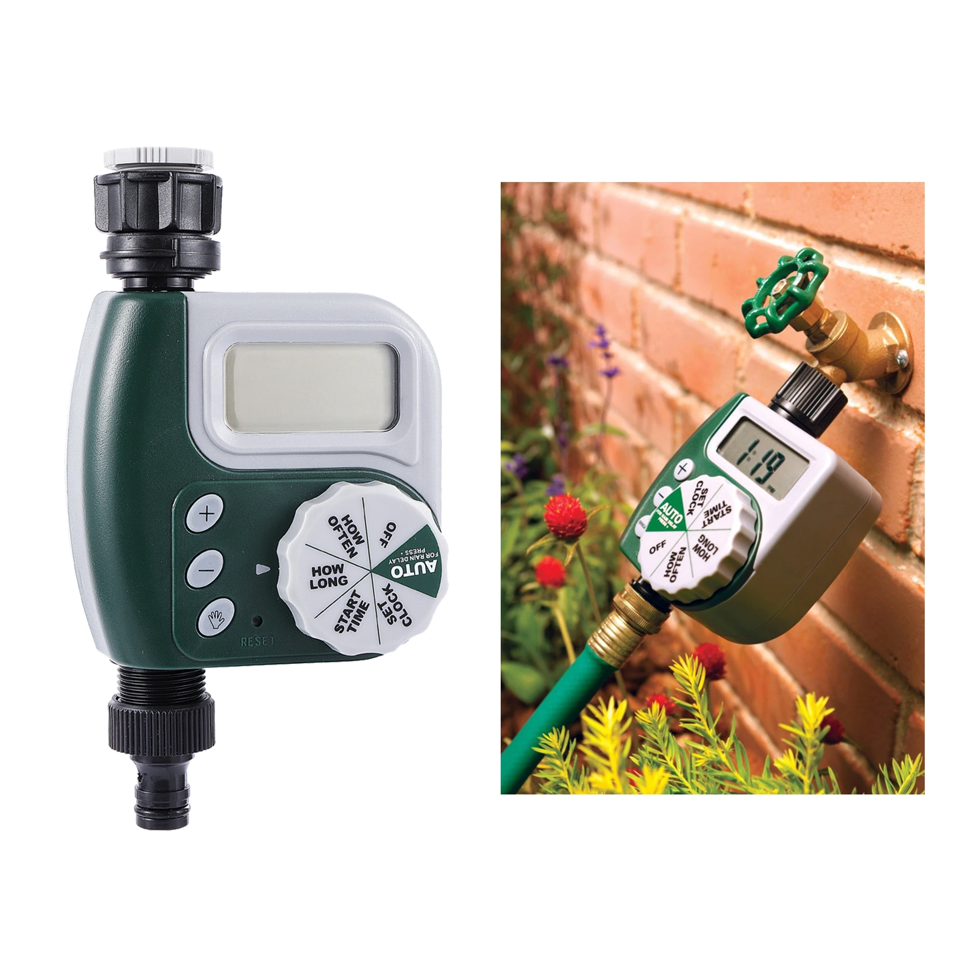 

Sprinkler Timer Automatic Digital Control Programmable Watering Timer LCD Display Drip Irrigation and Lawn Watering System