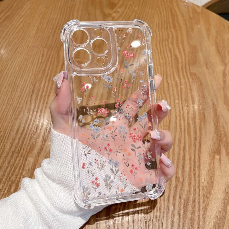 Floral Design Transparent Phone Case