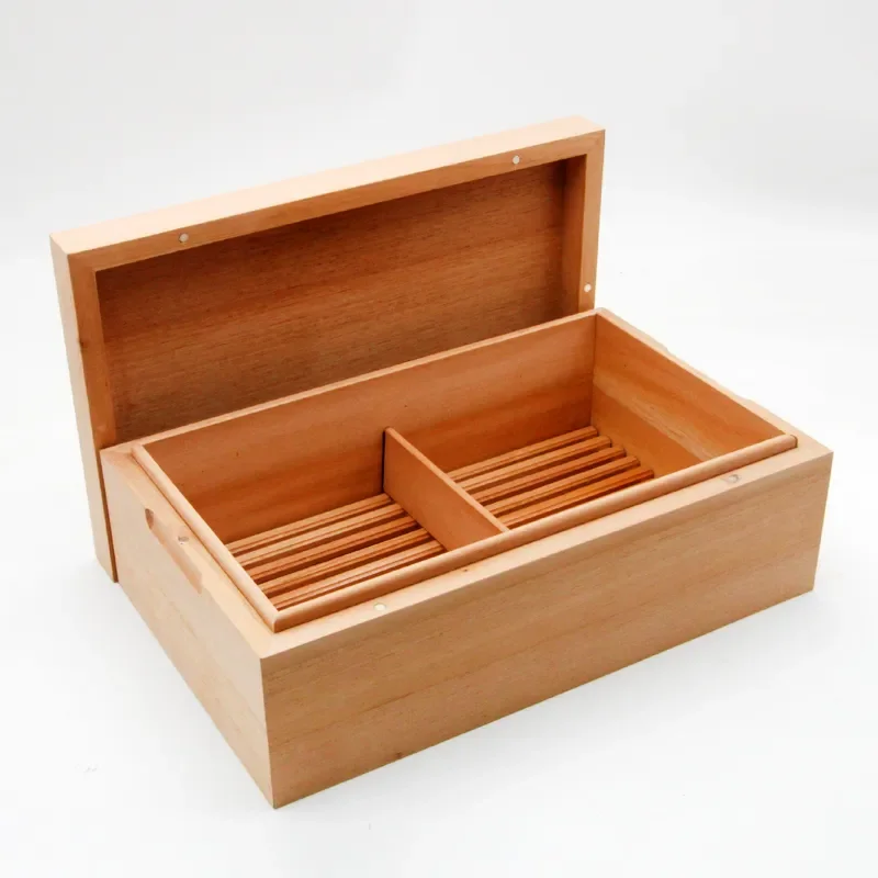 

Cedar Wood Cigar Humidor Box Case W/ Humidifier Hygrometer Travel Cigarette Storage Device Up to 75 Cigars Gift For Husband