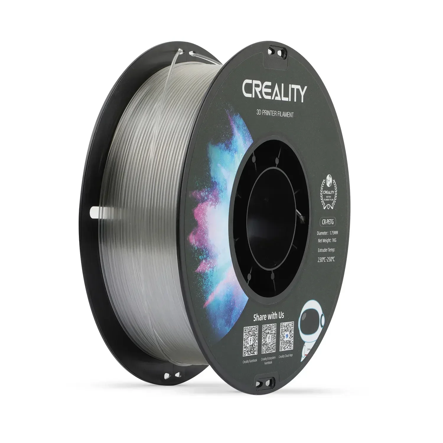 CREALITY 프린터 CR-PETG 필라멘트, 친환경 무취 무독성 우수 고온, 1kg, 1.75mm, 7 가지 색상 선택