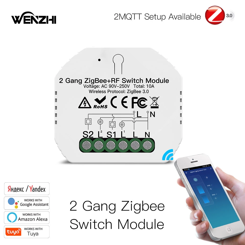 MOES ZigBee 3.0 Smart Light Switch Relay Module 1/2/3 Gang Smart Life/Tuya  Control, 2MQTT Setup with Alexa Google Home Yandex - AliExpress