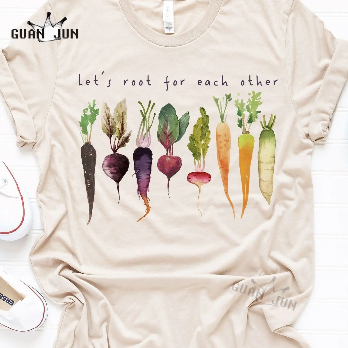 

Let's root for each other and watch each other grow! Gardening Vegetable Green UNISEX Relaxed Jersey T-Shirt for Women