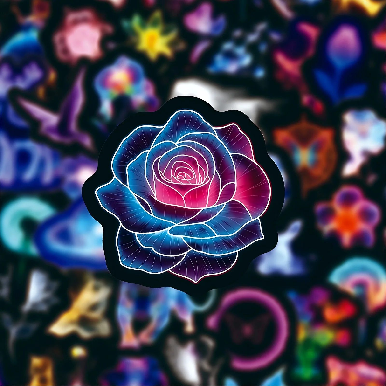 50개입 네온 컬러풀 드림 동물 그래피티 스티커 방수 다이어리 노트북 물병 여행가방 학생용 문구