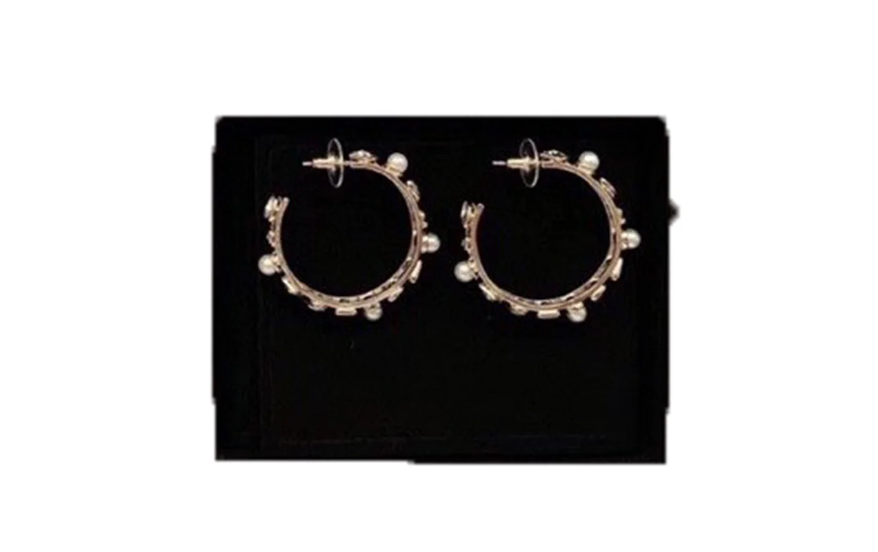 2022 Brand Trend Letter C Horse Eye Square Drill Ear Ring Water Drop Drill Pearl Imported Zircon Tassel Fashion Lovely R