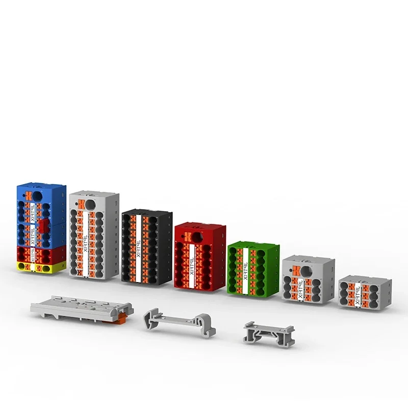 Distribution Block PTFIX 2.5mm&sup2; 2/4/6/7/12/13/18/19 Connection Push-in Electric Power Terminal Block Connector Mount on Din Rail