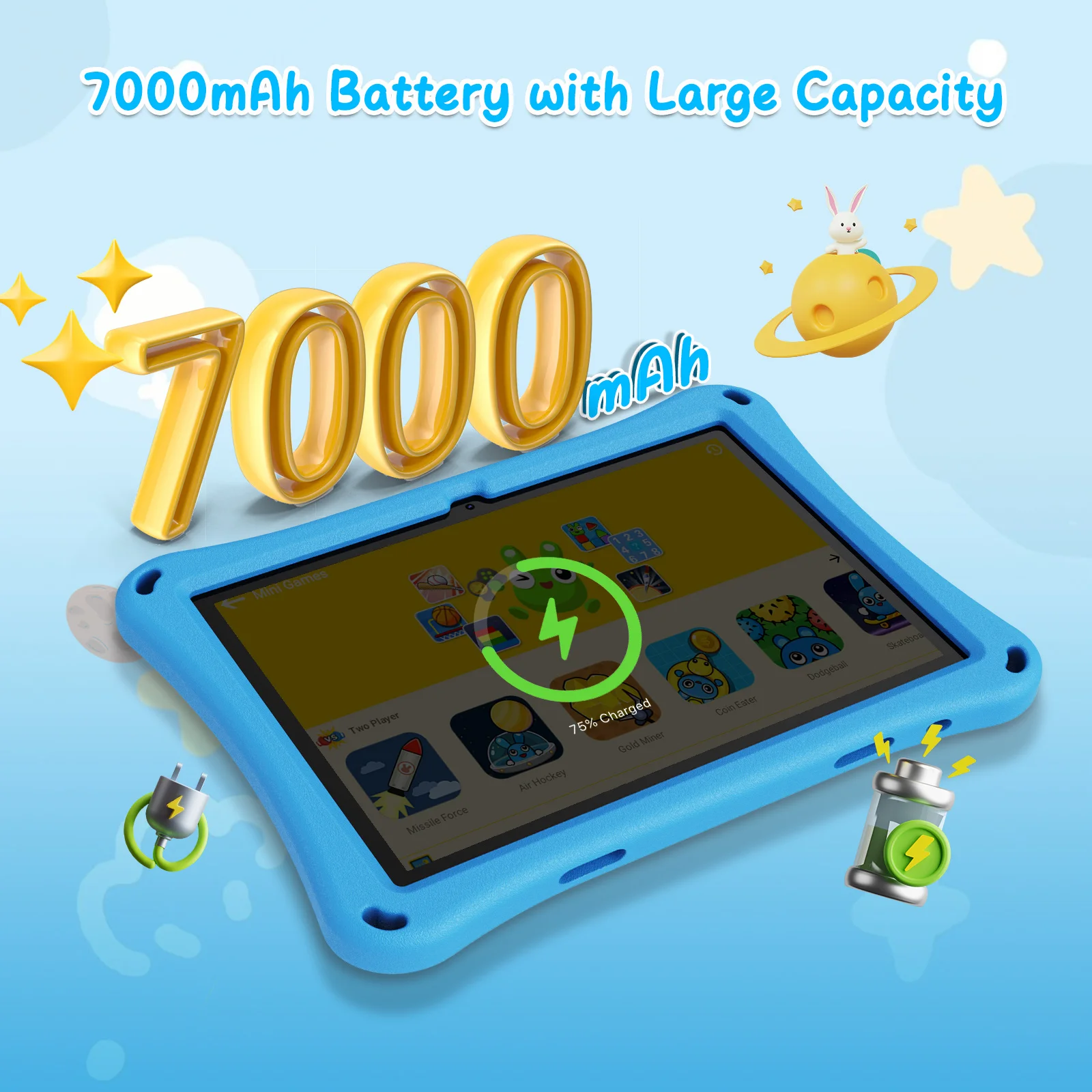 XGODY Kids Tablet Android Pc 10.1 Inch Kids Learning Education Tablets Children's Gift 4+8GB RAM 128GB ROM 4core 7000mAh WiFi 6