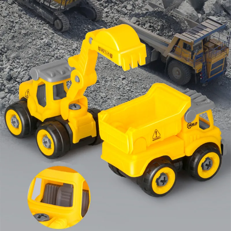 Nut Disassembly Loading Unloading Engineering Truck Excavator Bulldozer Kids Screw Boys Creative Tool Education Toys Car Model assemble toy
