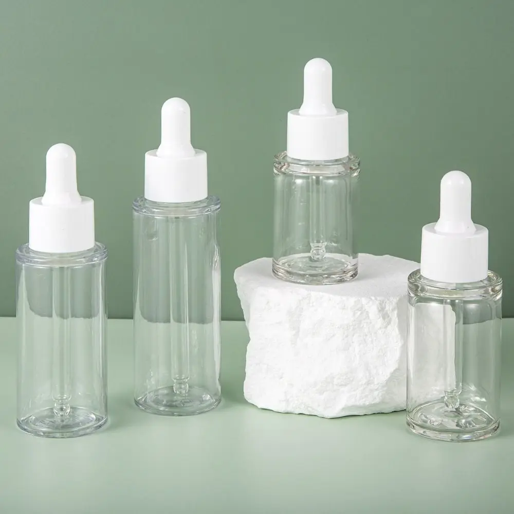 Mini Essential Oil Dropper Bottles Plastic White Aromatherapy Perfume Bottles Essence Pipette Bottle Thick Refillable Bottle