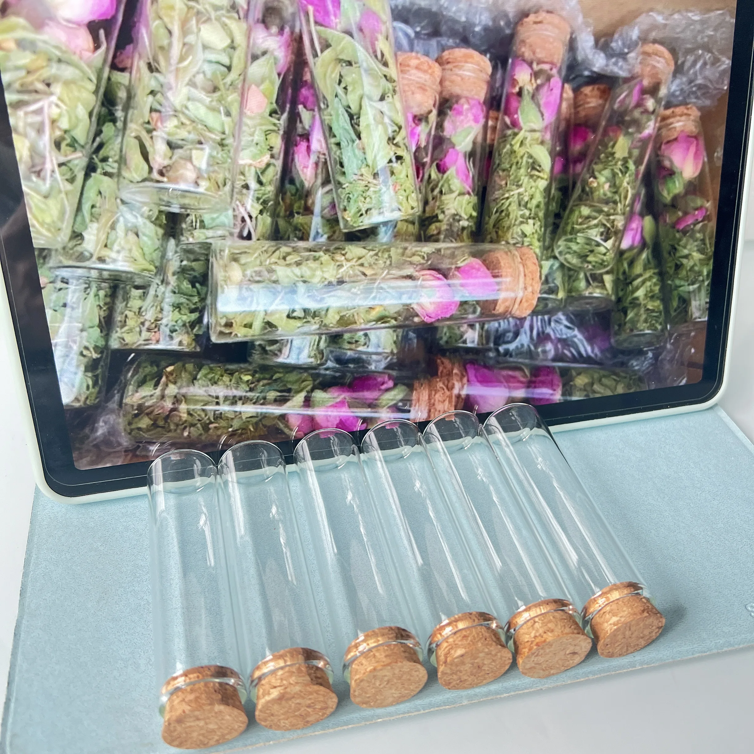 50 pcs 17x22x80mm Glass Bottles Cork Stopper Mini Test Tube Jars Tiny Containers for DIY Crafts Wishing Bottles Wedding Favors 2