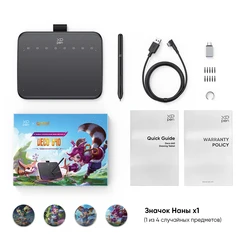 Compact Professional Graphics Tablet with High Sensitivity and Customizable Keys for Versatile Digital Creativity (Deco 640 - MLBB)