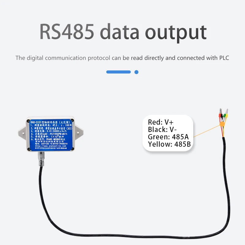 RAD-S101 series nuclear radiation sensor RS485 output glass Geiger counter X beta gamma ray radiation probe