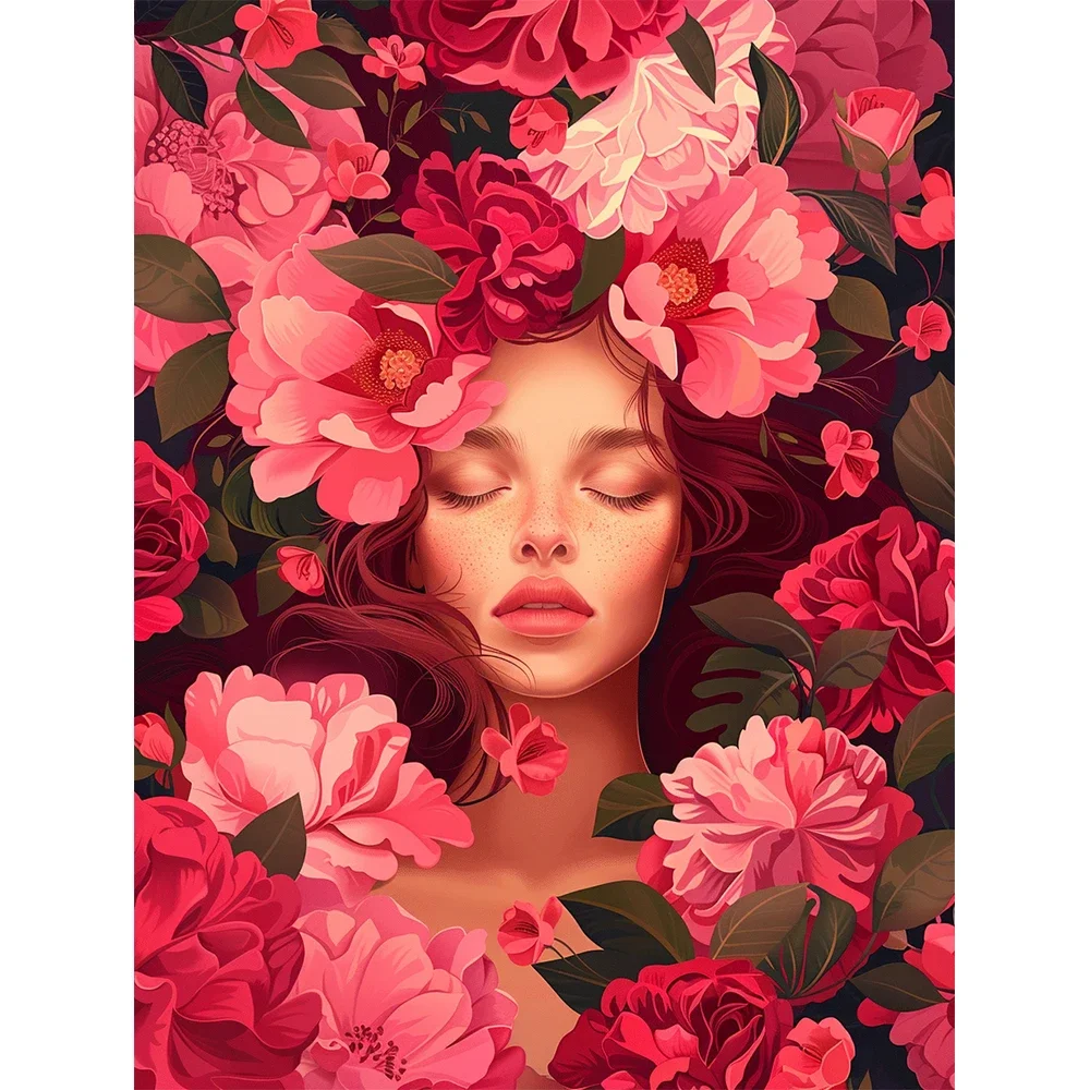 

40*50cm Painting By Numbers Flower Girl Drawing On Canvas Picture By Number Acrylic Paint Gift Home Decor