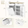 Tilt Out Trash Can Cabinet, 10 Gallon Farmhouse Kitchen Cabinet with Hidden Trash Can and 2 Drawers for Laundry Room, Pantry 3