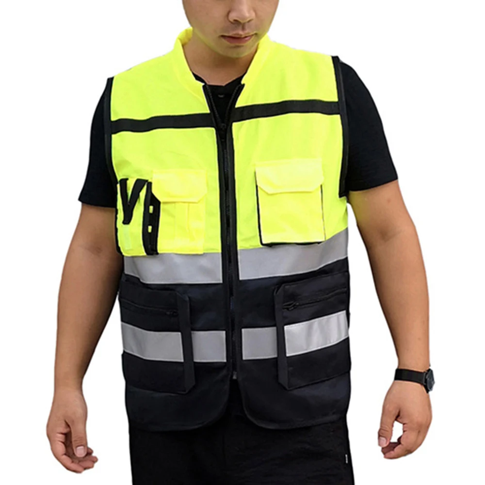 높은 가시성 안전 조끼, 작업복 반사 재킷, 야간 보안 조끼, 경고 조끼