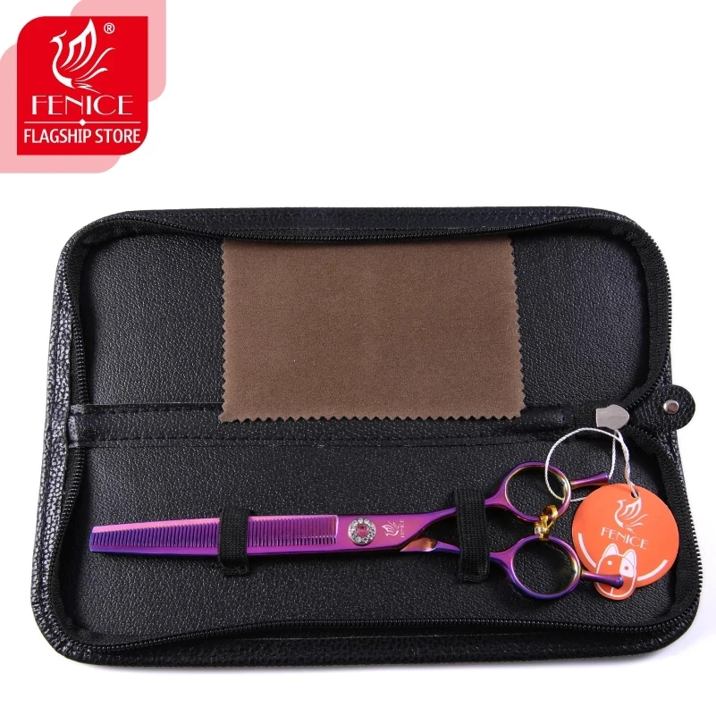 Dog Grooming Scissors Fenice Professional JP440C Steel 7.0 inch Dog Grooming Scissors for Dog Cutting Thinning Scissors Shears Thinning 25%