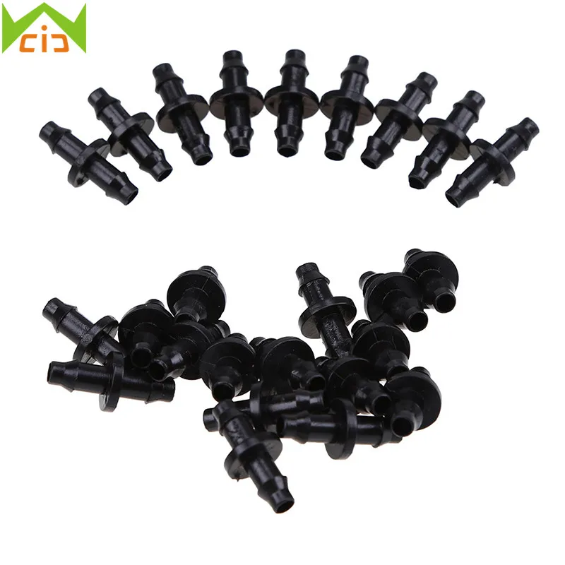 

20/50/100pcs Plastic Drip Irrigation Straight Barbed Double Barbed Connector for 4/7 Mm Tube Drip Irrigation Watering System