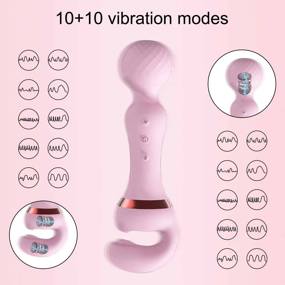 Powerful AV Vibrators Magic Wand Adults Sex Toy Female Clitoris Stimulator USB Recharge 20 Modes G Spot Massager Dildo for Women 2