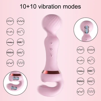 Powerful AV Vibrators Magic Wand Adults Sex Toy Female Clitoris Stimulator USB Recharge 20 Modes G Spot Massager Dildo for Women 2