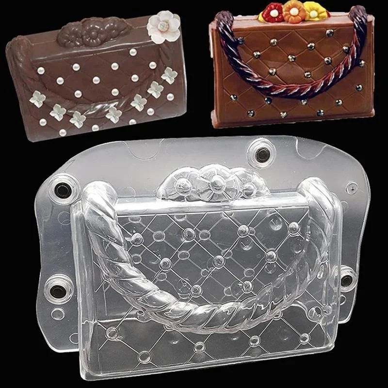 

3D DIY Handmade Cake Lady Bag Chocolate Mold Plastic Polycarbonate Bag Cake Decorating Tools with Magnet