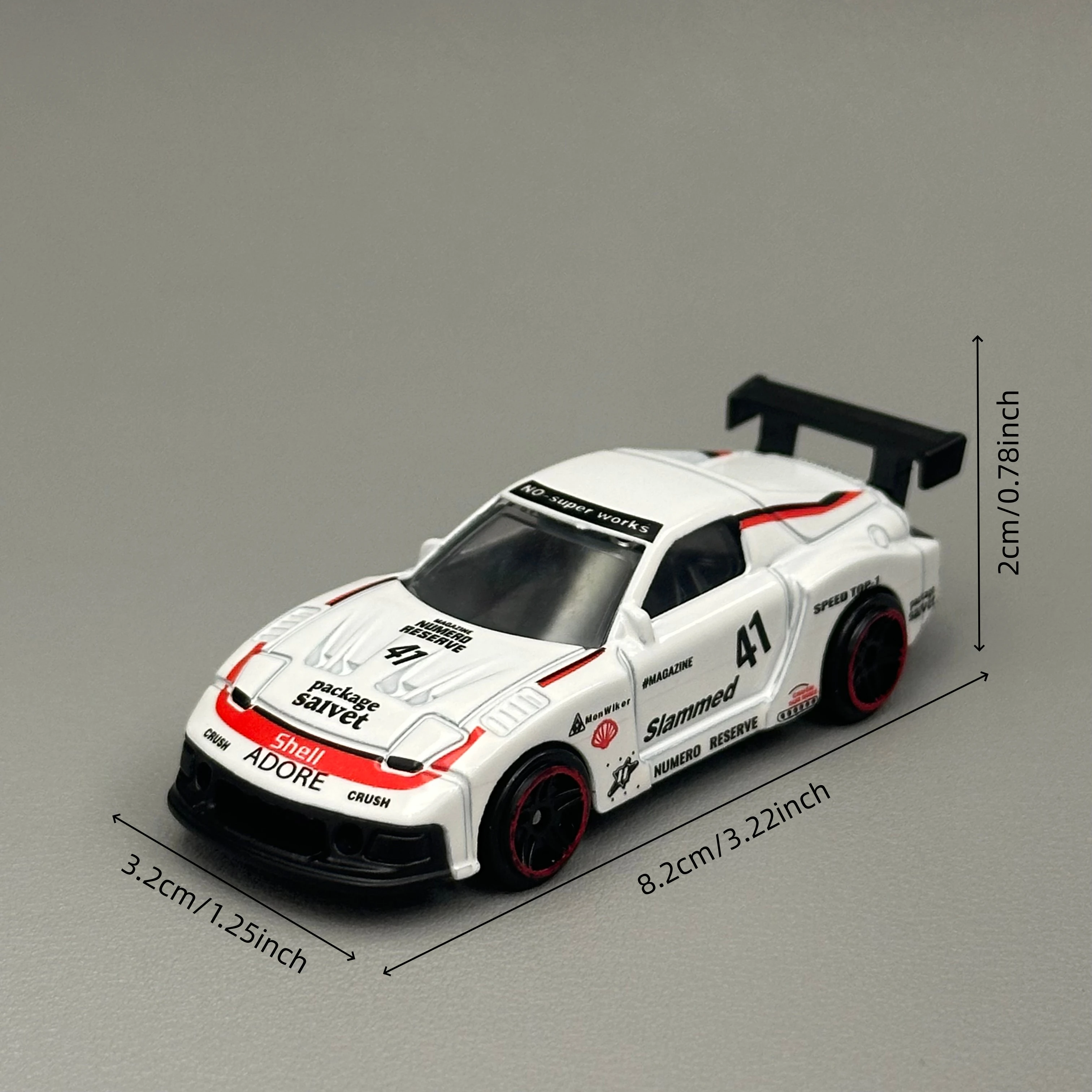 1:64 RX-7 Slammed Track Race Car Diecast Alloy Model Widebody Sports Vehicle Mini Collectible Desktop Decor Gift for Kids & Boys
